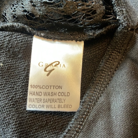 NWT Garcia - black lace exposed long sleeve - Goth, Romantic- size M - Picture 5 of 6